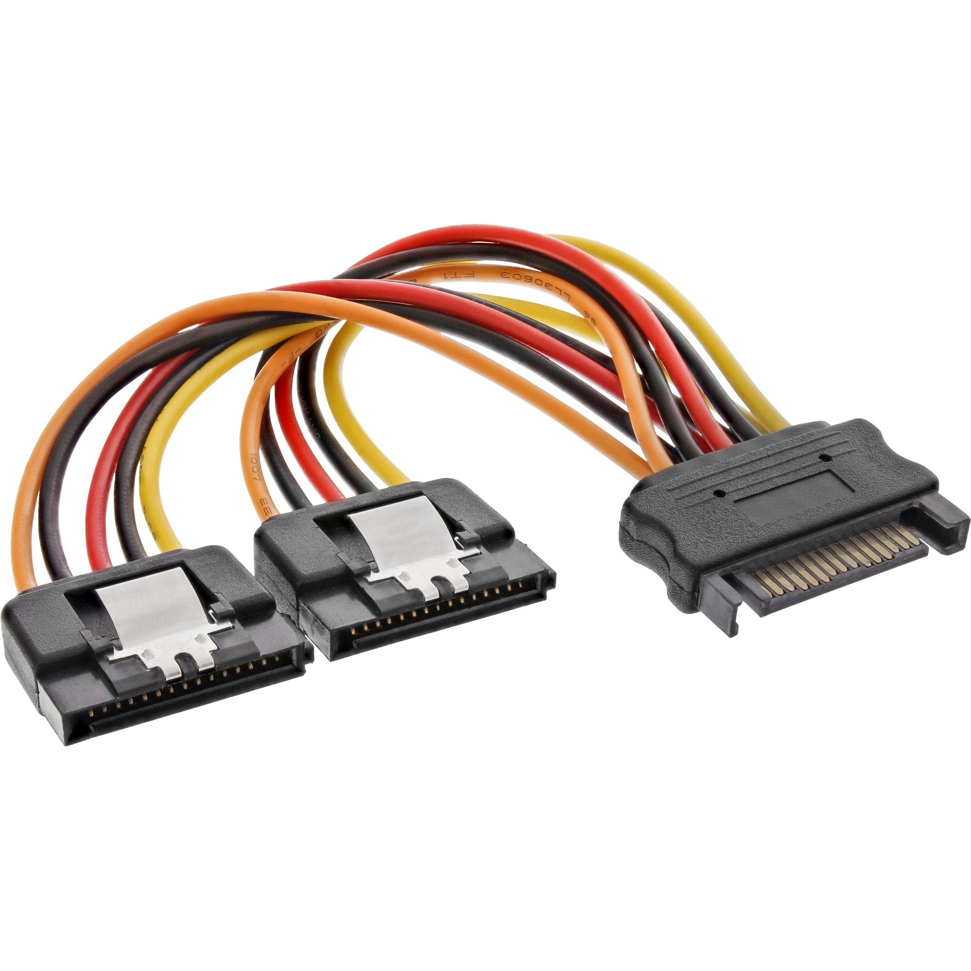 Inline Sata Power Y-Cable Hembra A 2x Macho 0,15 M