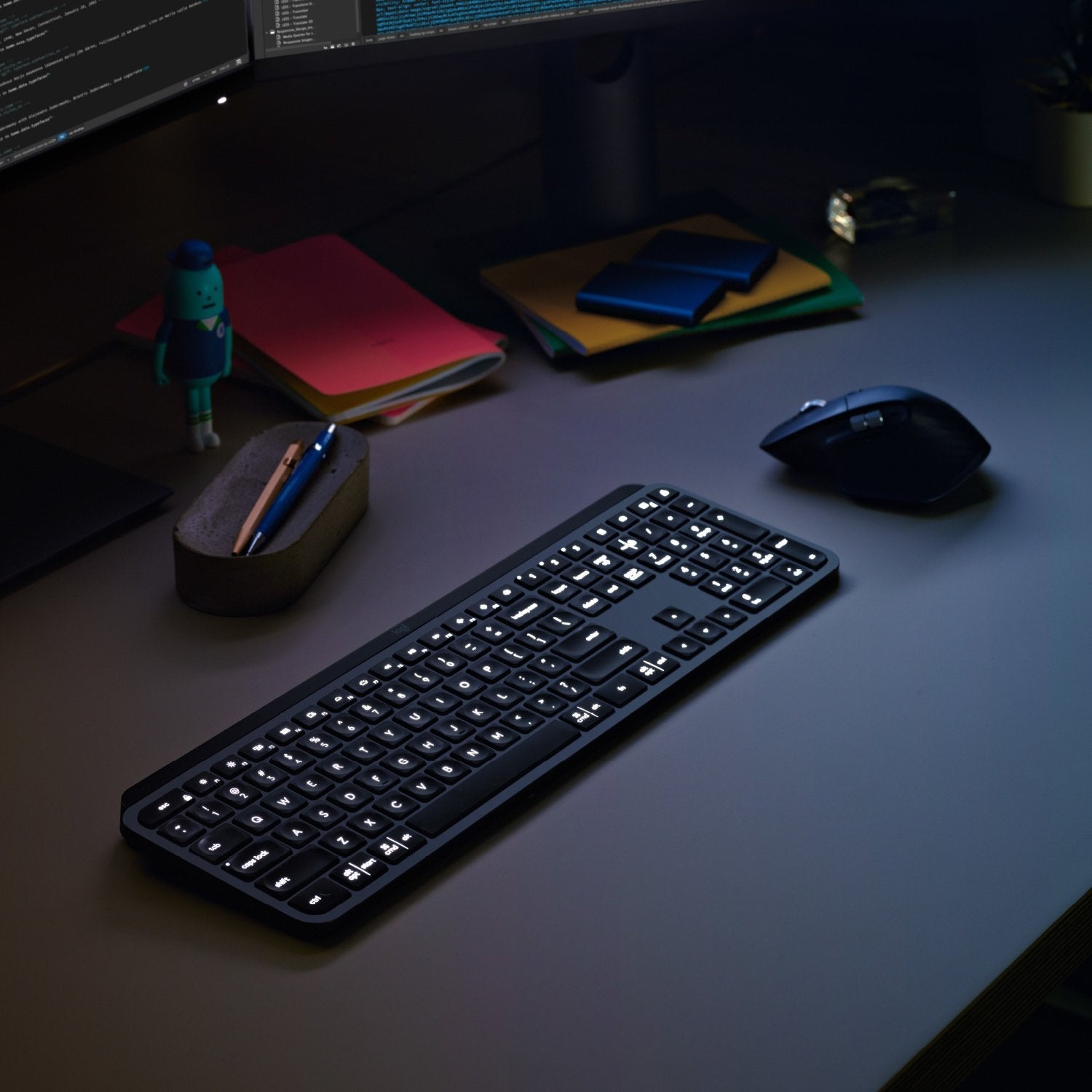 Teclado Ingles Logitech Mx Keys Rf Wireless + Bluetooth Qwerty Internacional De Ee.Uu. Grafito