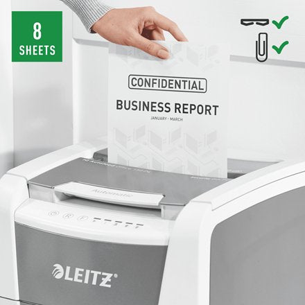 EAN 4002432124107 - Leitz 80130000 triturador de papel Corte cruzado 22 cm Gris, Blanco imagen 8