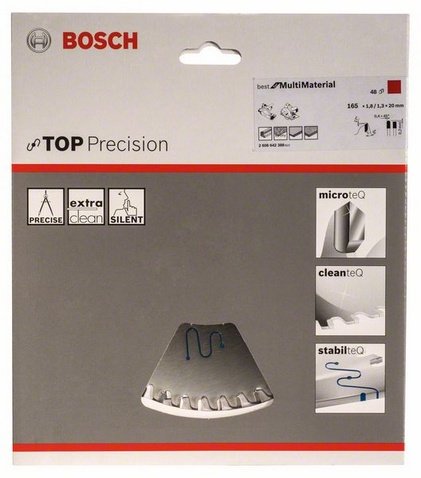 Hoja De Sierra Circular Bosch Professional Best For Multi Material, Ø 165 Mm, Diámetro 48z 20 Mm, Para Sierras Circulares Portátiles 2608642388