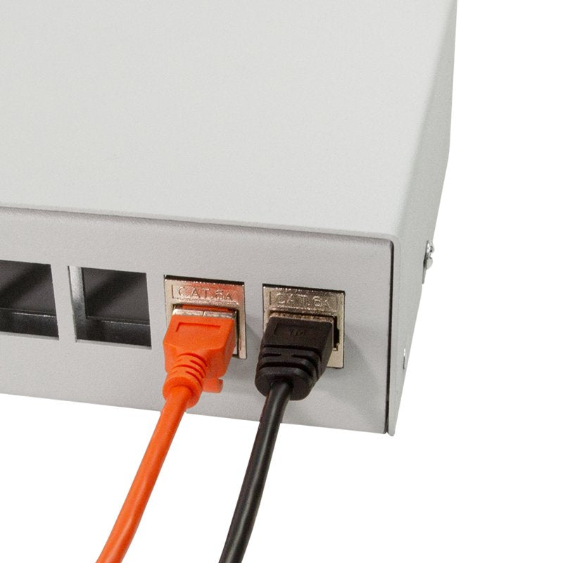 Consolidation Point Box 4-Port, Desk Wall Rail Mounting, Gris