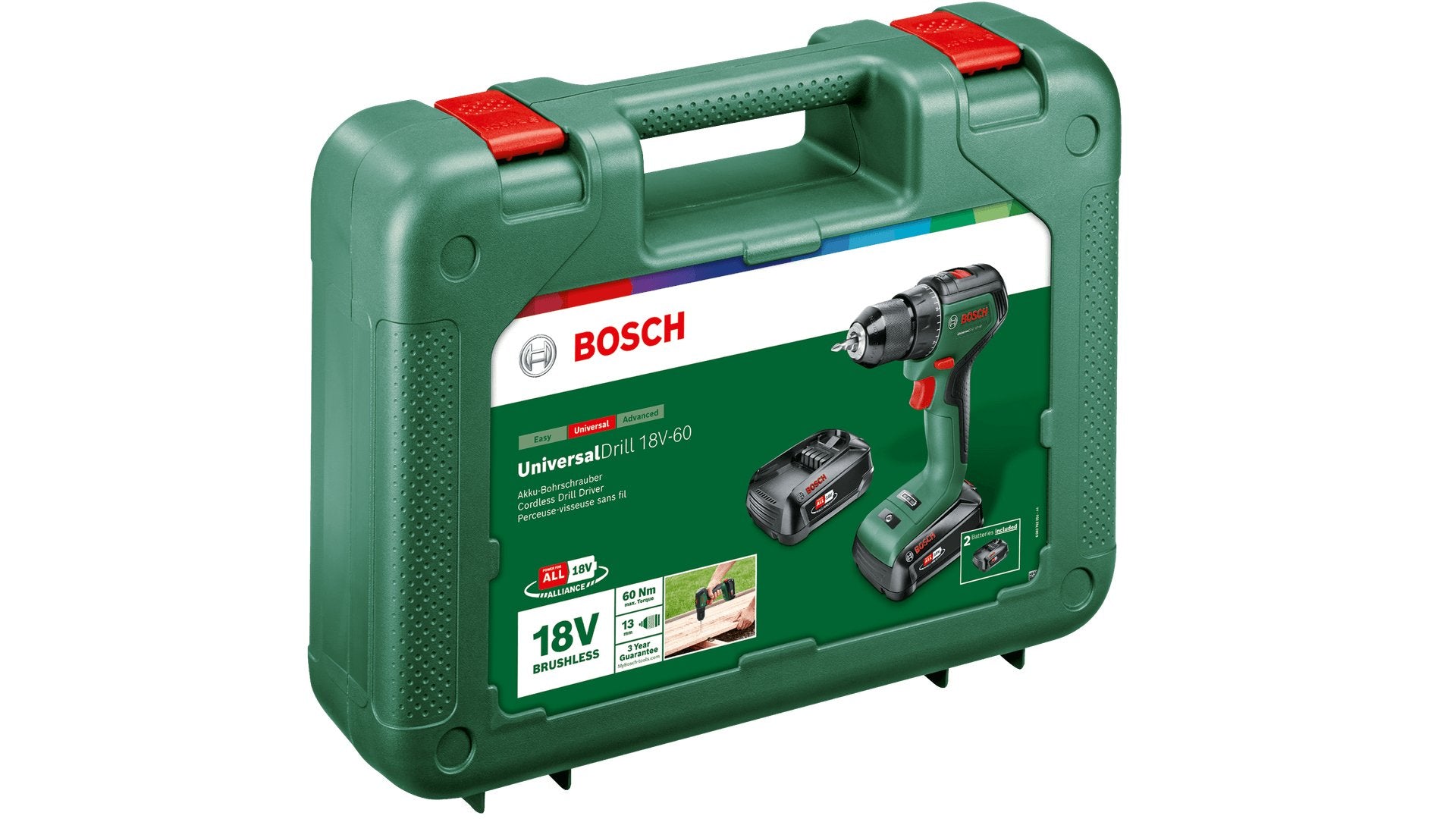 EAN 4053423230819 - Bosch Universal Drill 18V-60 1900 RPM Sin llave 1,3 kg Negro, Verde imagen 4
