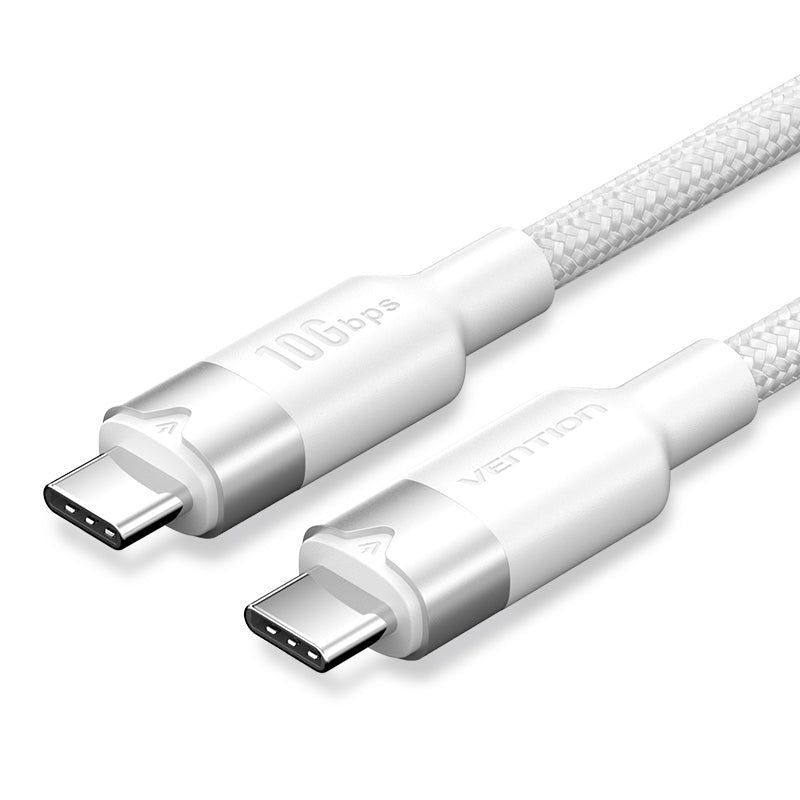 Cable Usb 3.2 Tipo-C 5a Vention Trgwd Usb Tipo-C Macho Usb Tipo-C Macho Hasta 100w 10gbps 50cm Blanco