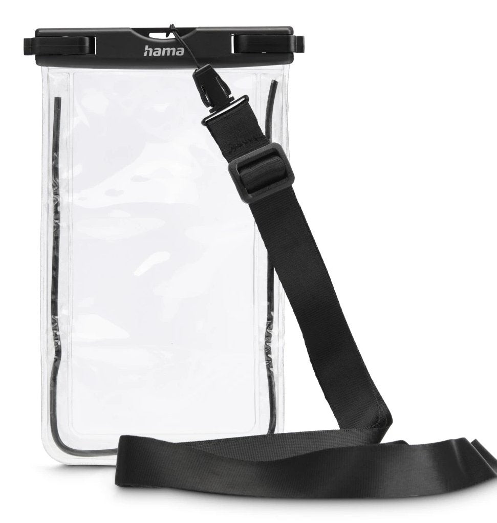 Hama Funda Impermeable Universal - Ipx8 - Cierre A Presion - Marco Fluorescente - Pvc - 12.5x1.5x20cm - Negro Y