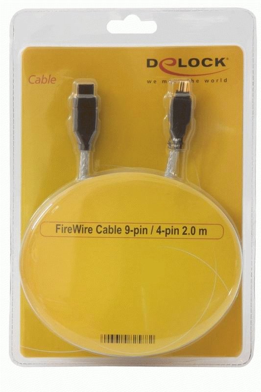 Delock Cable Firewire 9 Pin Macho > 4 Pin Macho 2 M