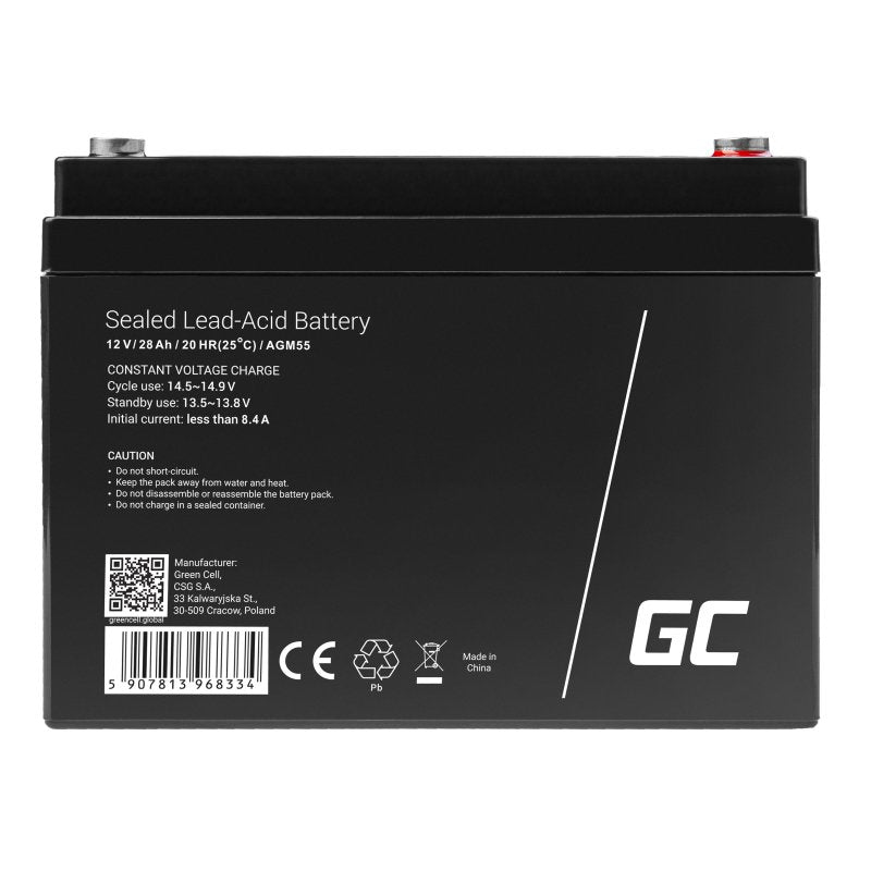 Green Cell Agm Battery 12v 28ah