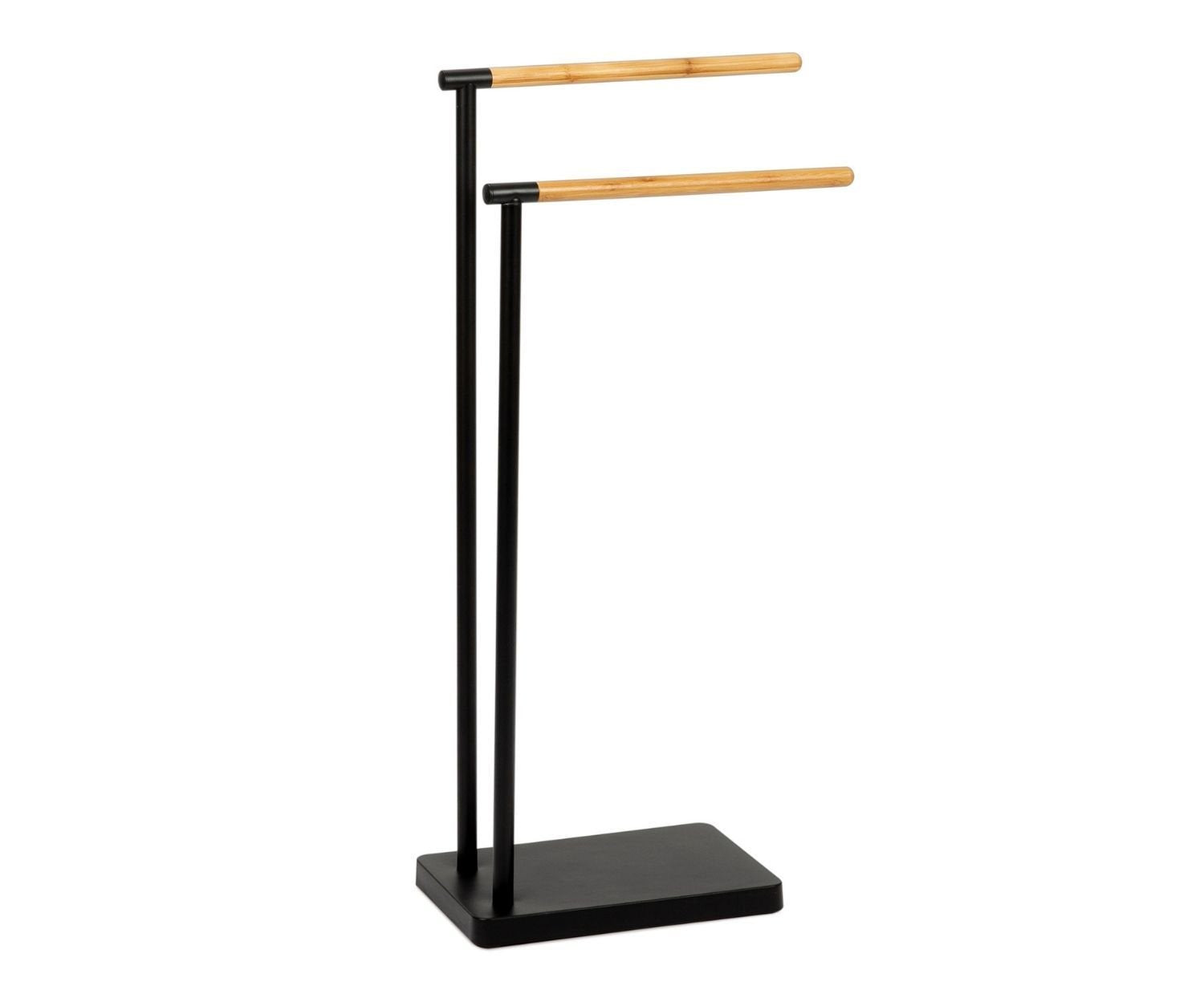 Toallero Pie Negro De Metal 30x20x78cm Ba72130 Andrea House