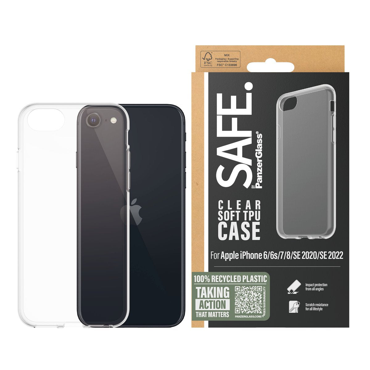 EAN 5711724951053 - PanzerGlass SAFE. by ® ClearCase iPhone 6 | 6s | 7 | 8 | SE (2020, 2022) funda para teléfono móvil Transp imagen 2