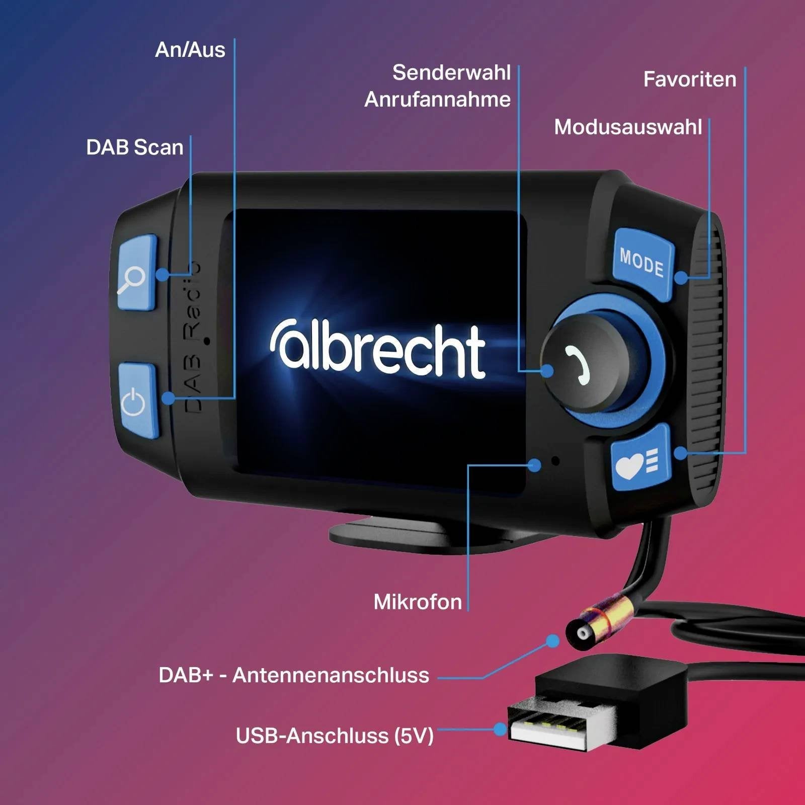 Albrecht Dr 55 Dab+ Digitalradio Adapter / Fm-Transmitter Auto