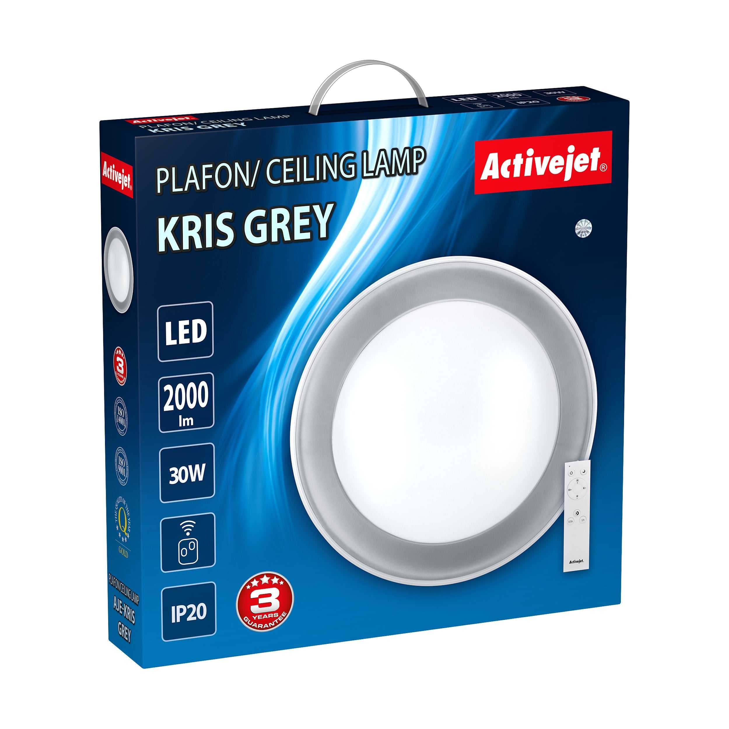 Plafon Led Activejet Aje-Kris Grey + Mando A Distancia