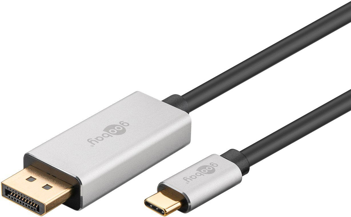 EAN 4040849601767 - Goobay 60176 adaptador de cable de vídeo 2 m USB Tipo C DisplayPort Negro, Plata imagen 2
