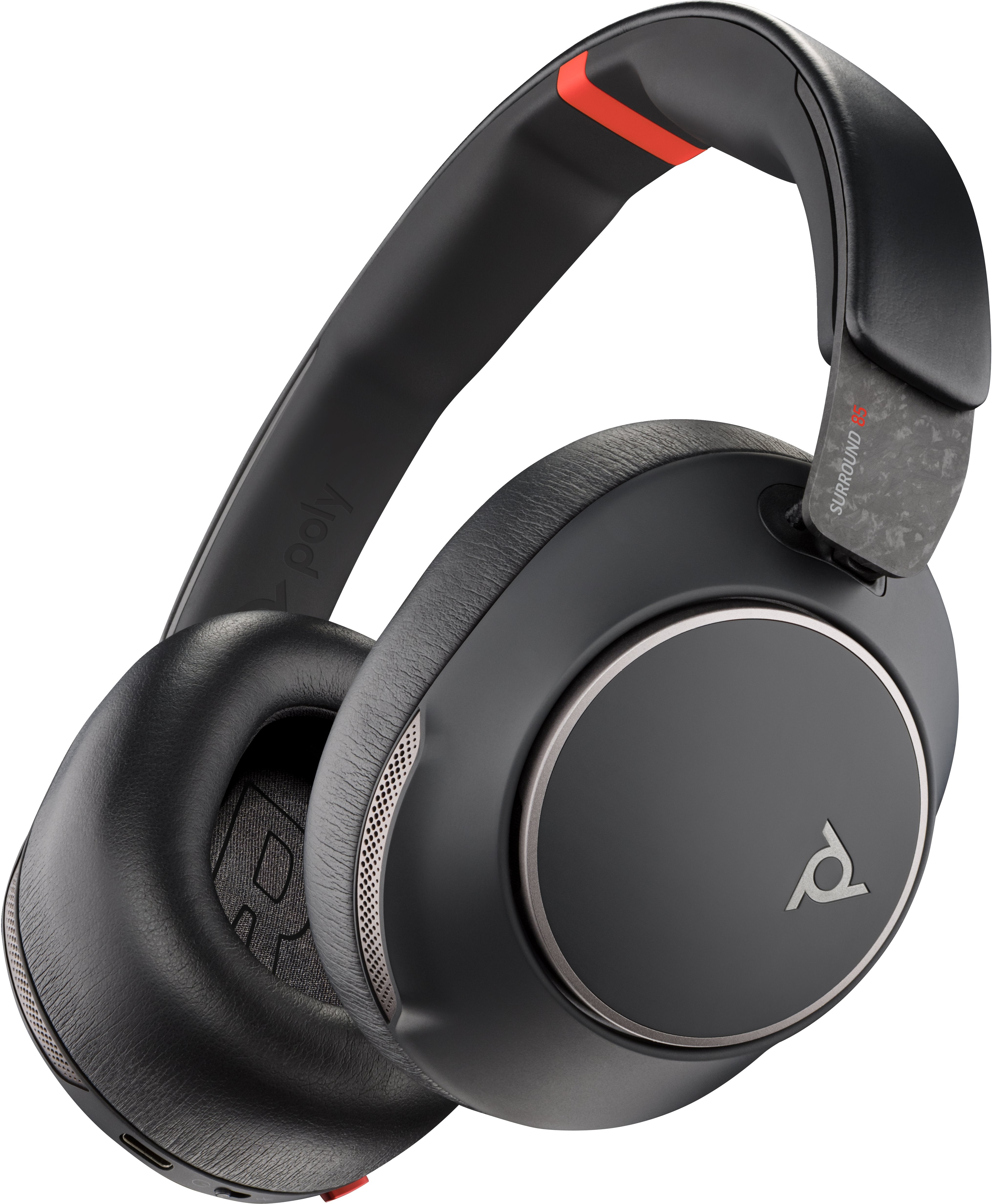 Auriculares Hp Poly Voyager Surround 85 Uc Usb-C + Adaptador Usb-C/A + Base De Carga