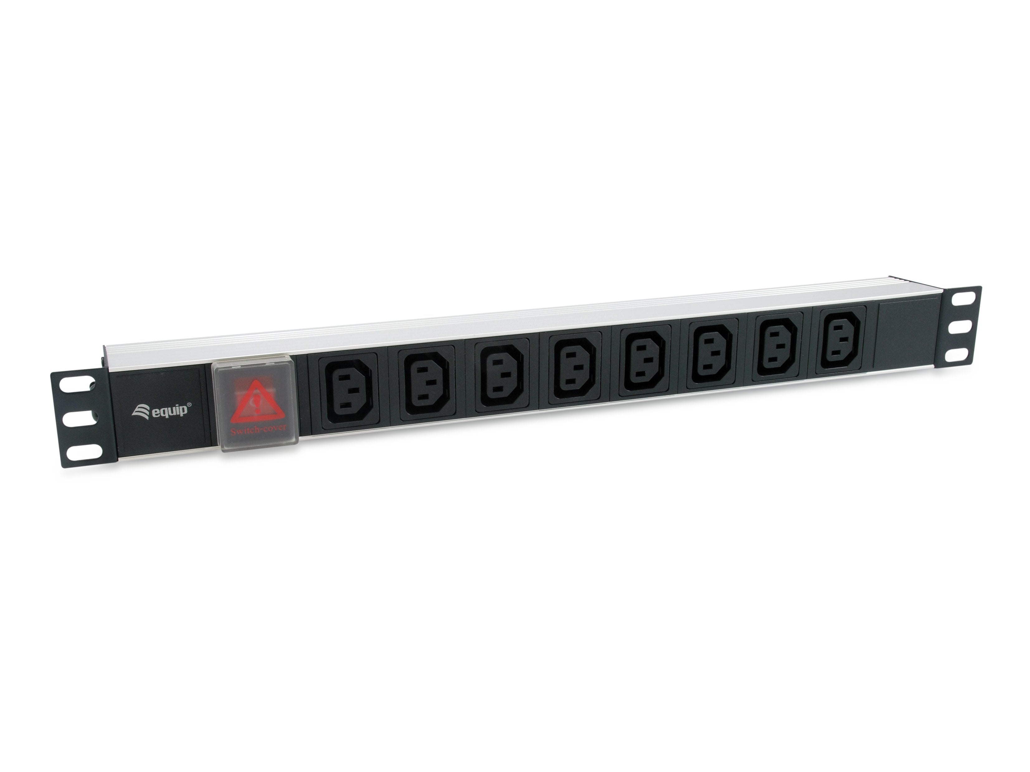 Regleta Alimentacion Aluminio Rack 19 1u 8 Tomas Tipo C13 Iec320 Con Interruptor Cable 1.8m