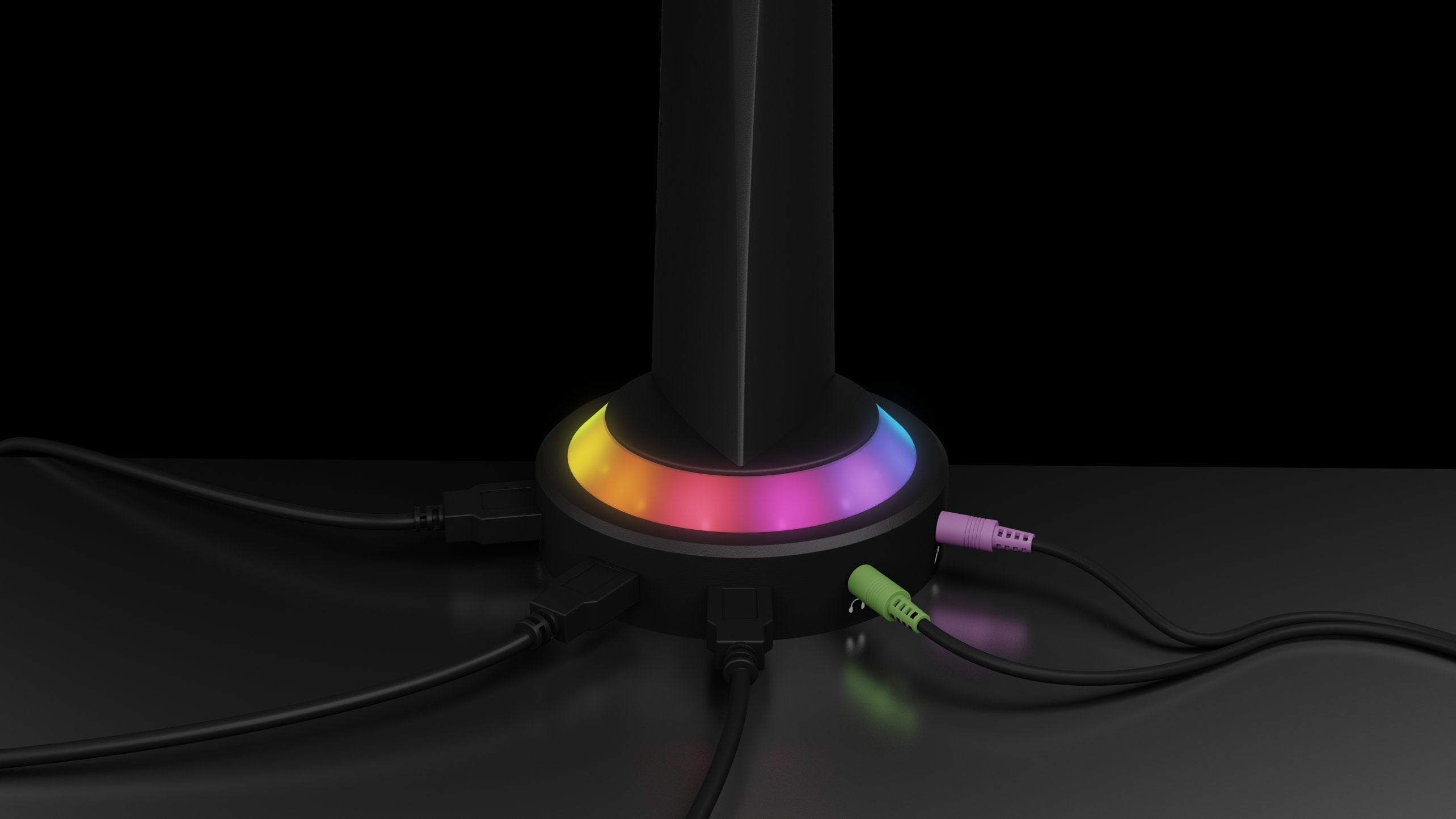 Soporte Icy Box Gaming 32" 8kg Usb 3.0 Media Hub Rgb Ib-Msg303bl-T