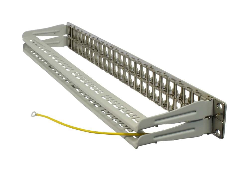 Keymone,Modulträger, 19\"Patchpanel Para 48xtp-Modul, 1he(T95mm), Lichtgris, Synergy 21,