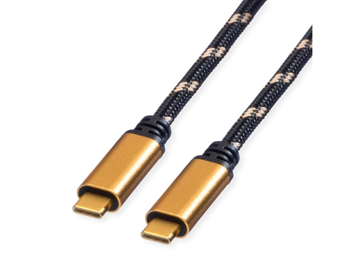 Roline Gold Usb4 Gen3x2 Cable C-C St St 40gbit S 100w Schwarz   Gold 2m