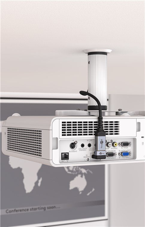 Goobay 72009 Hdmi Angled Adapter 90° Vertical, 8k @ 60 Hz, Gold-Plated, Black, Silver