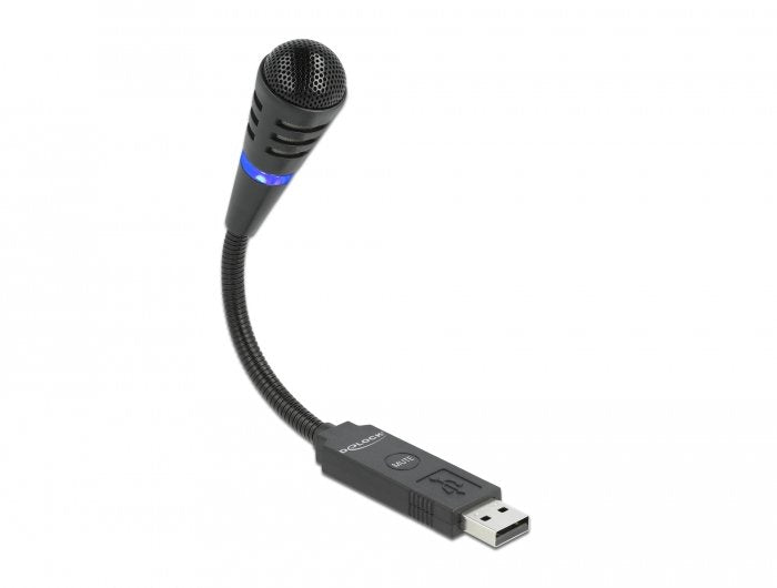 Micrófono Delock Usb De Cuello De Cisne Negro 66499