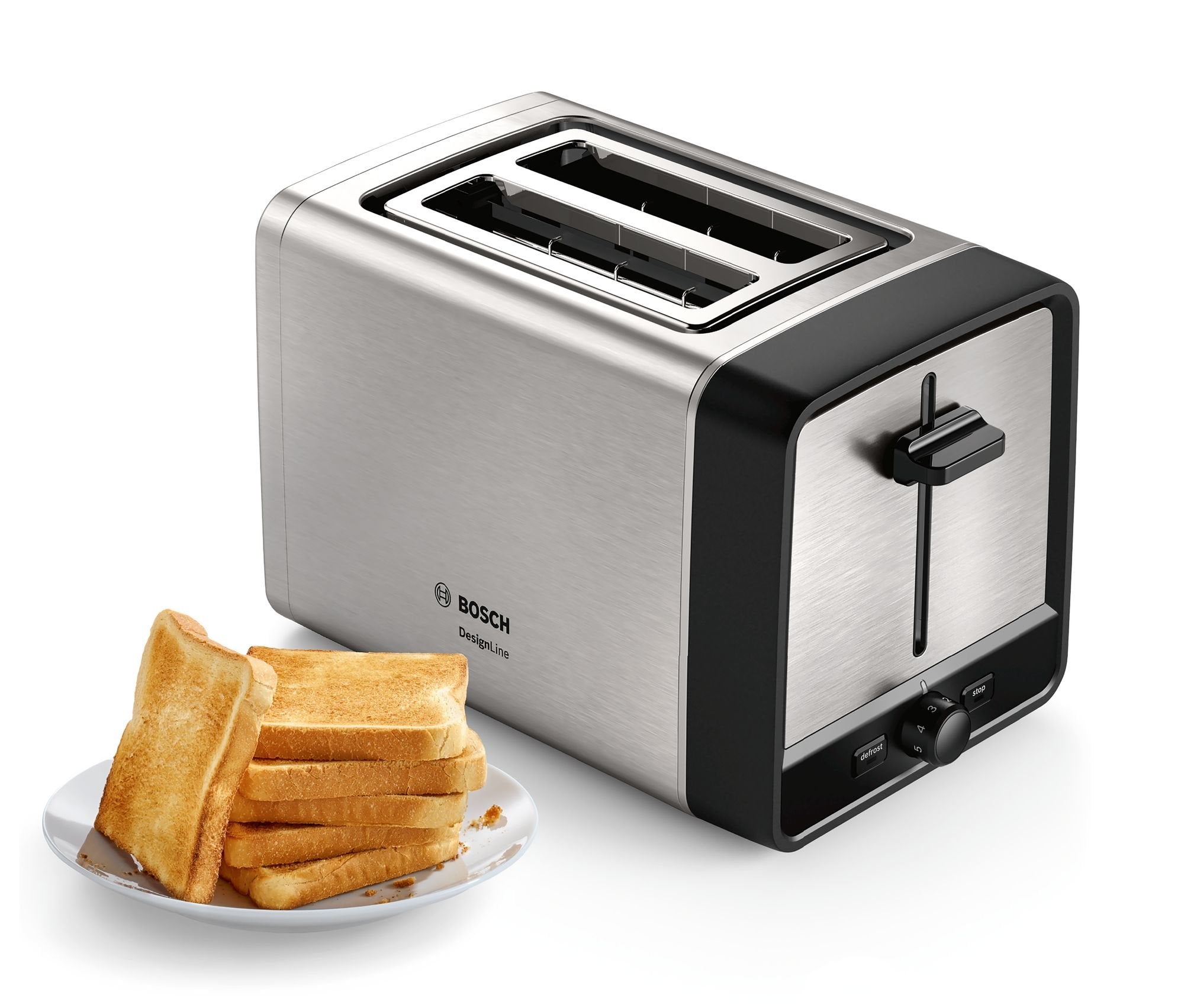 Tostadora Bosch Tat5p420 2 Rebanada(S) 970 W Negro, Acero Inoxidable