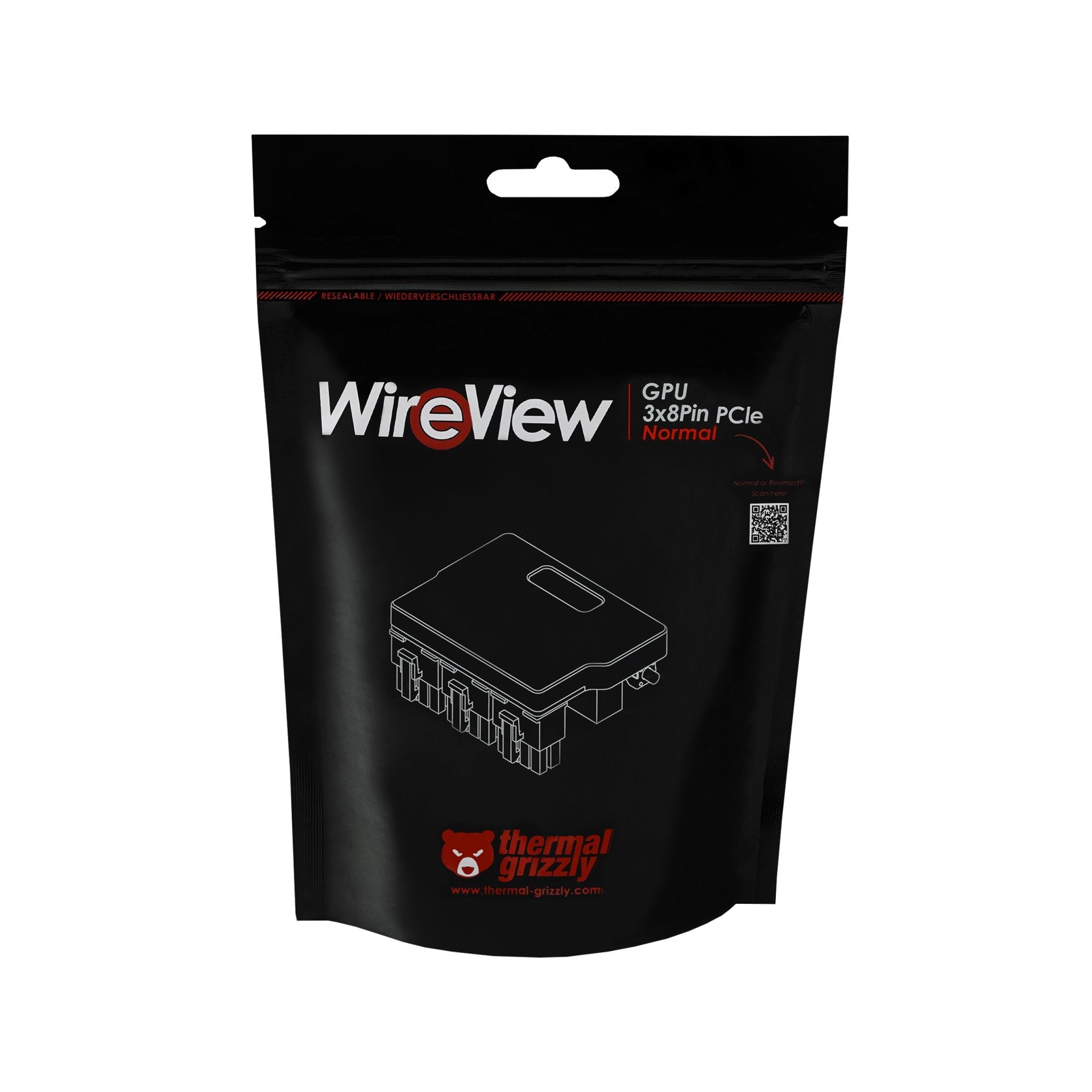Thermal Grizzly Wireview Gpu 3x8pin Pcie, Normal, Medidor Negro Tg-Wv-P38n