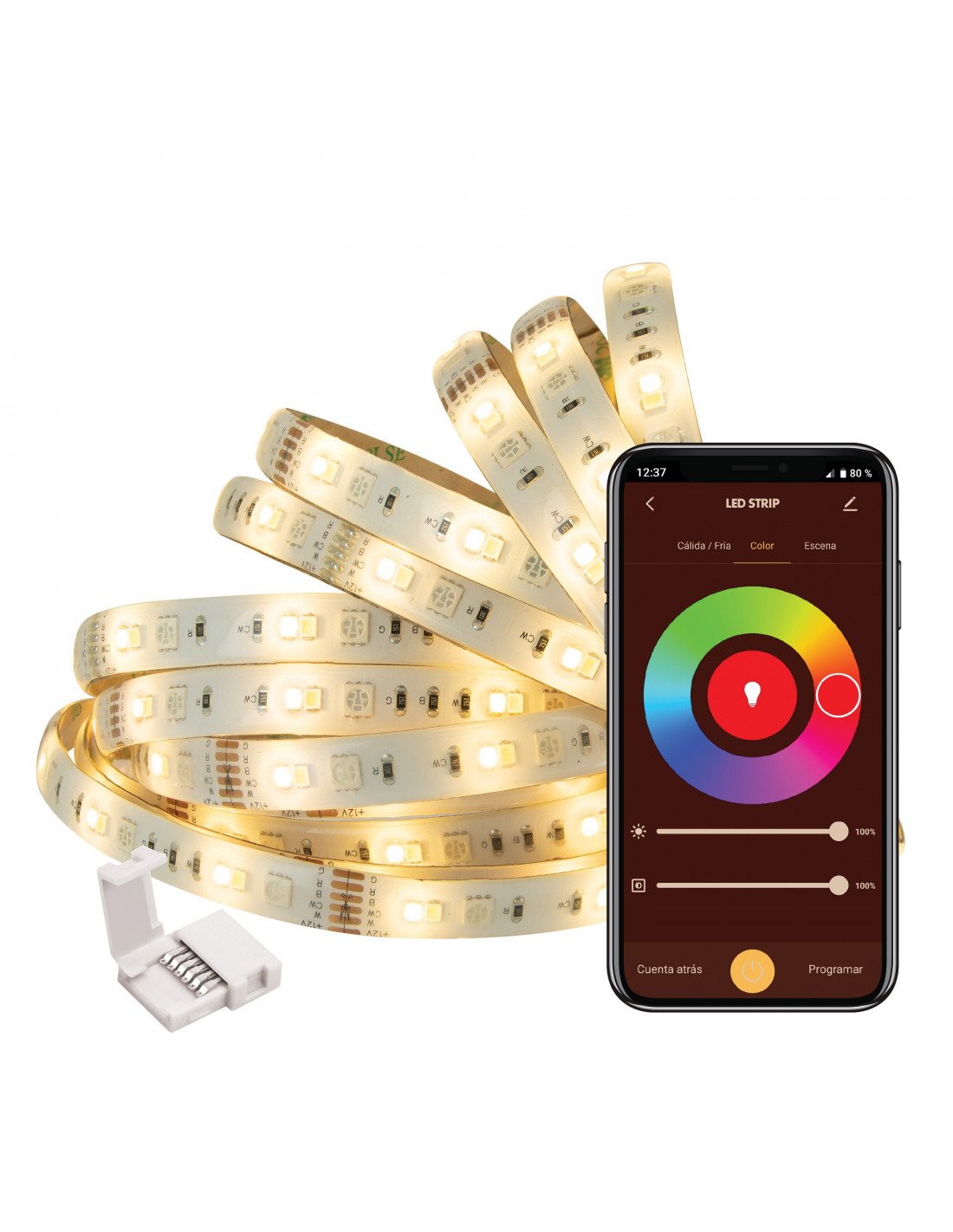 Tira Led Muvit Io Miolst002 5m 24w Color Rgb+Cct Regulable Wifi