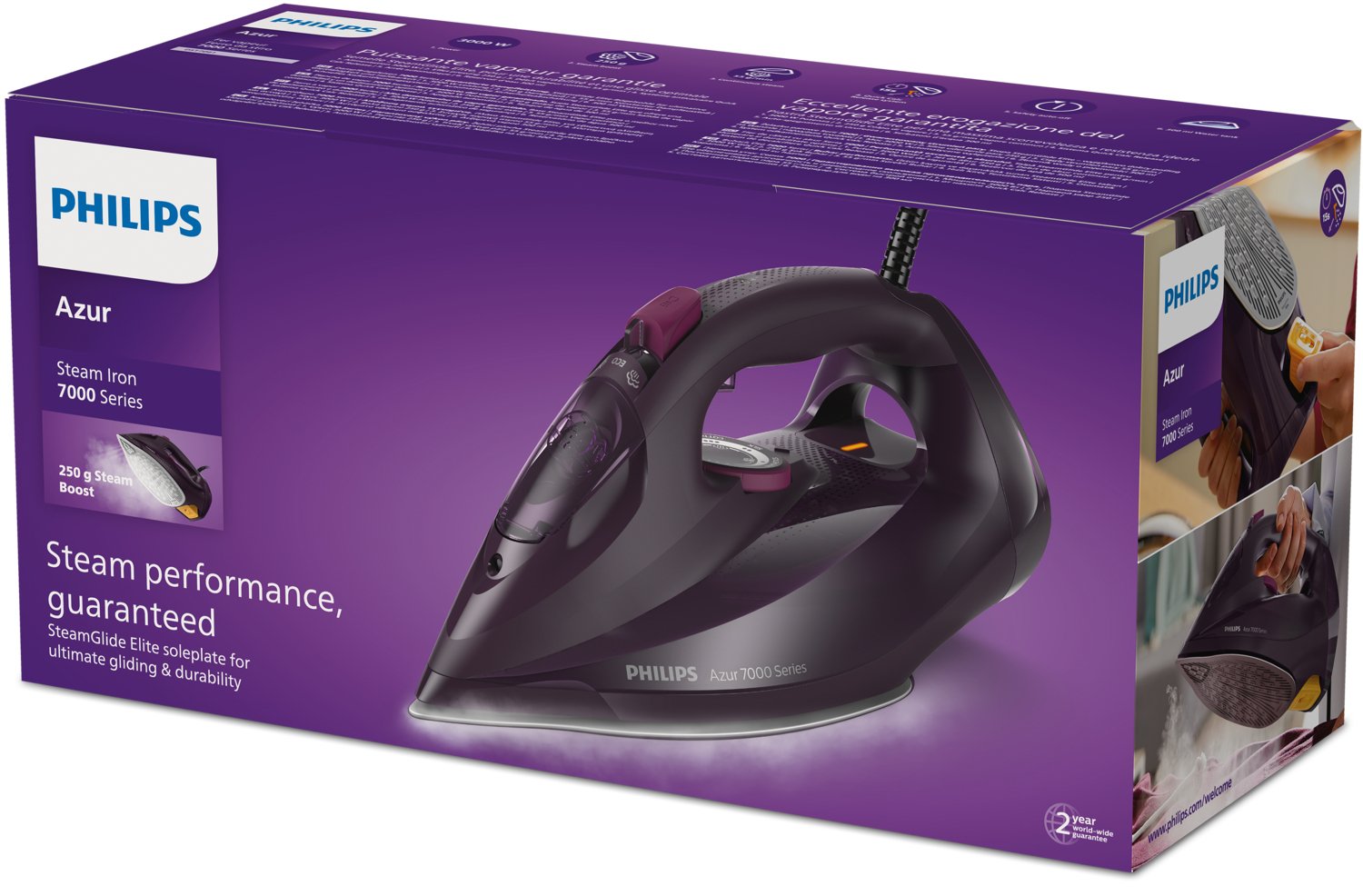 EAN 8720389016158 - Philips 7000 series DST7061/30 plancha Plancha a vapor Suela SteamGlide Elite 3000 W imagen 3