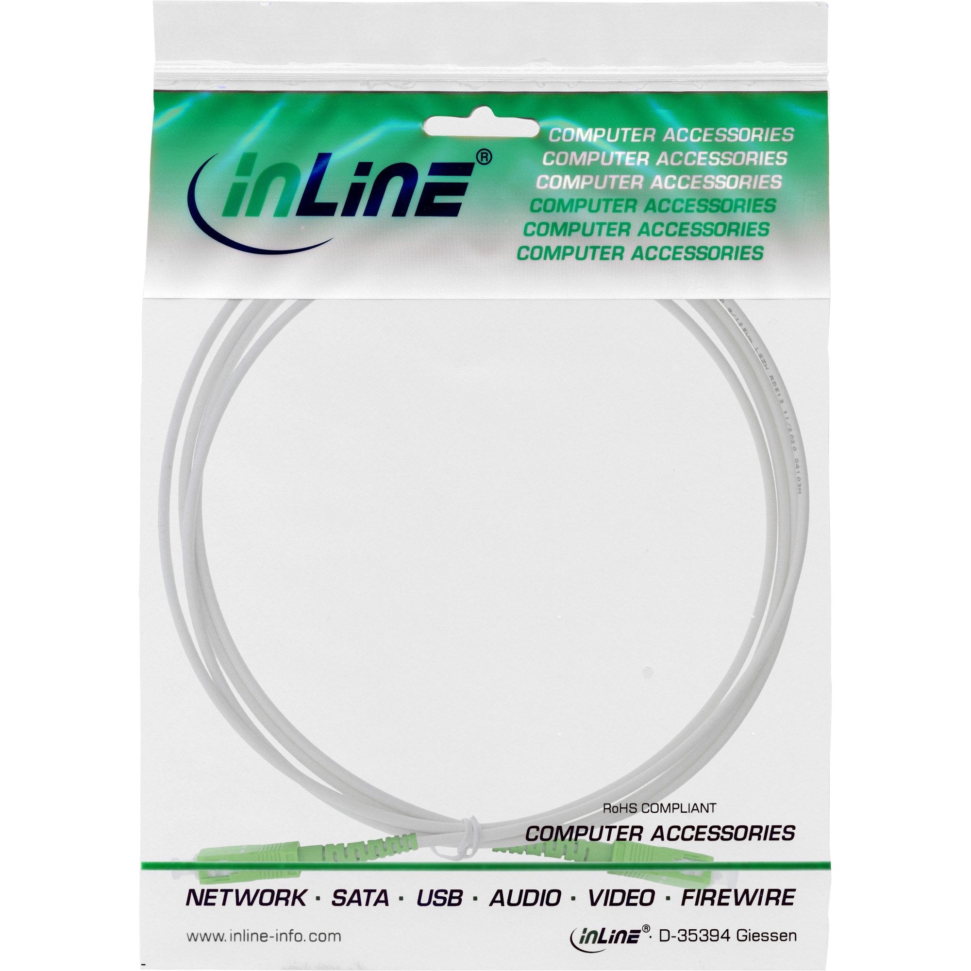 Cable Símplex De Fibra Óptica Inline, Ftth, Sc/Apc 8° A Sc/Apc 8°, 9/125 ?M, Os2, 15 M