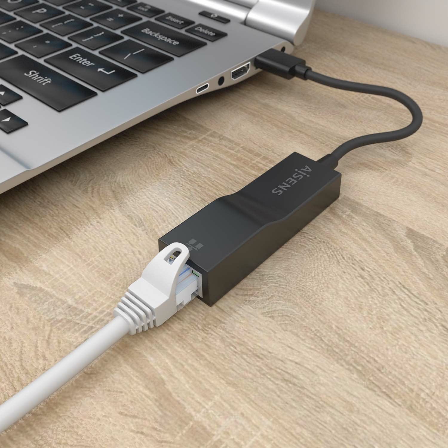 Aisens Conversor Usb 3.0 A Ethernet Gigabit 10/100/1000 Mbps - 15cm - Negro