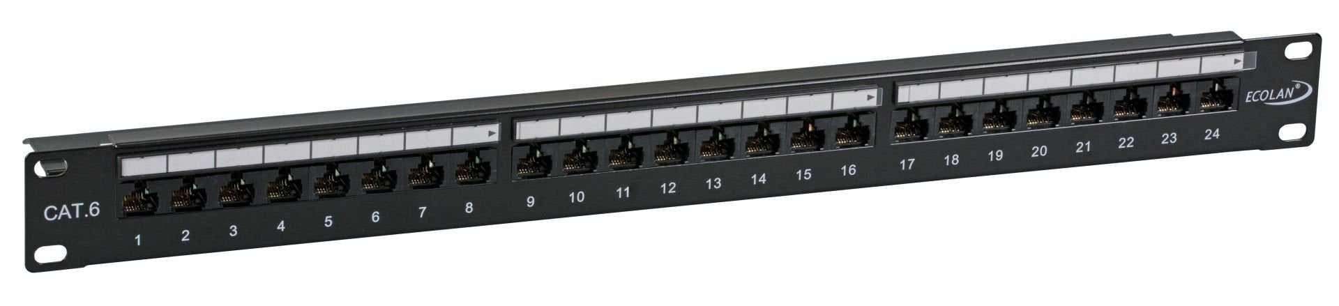 Ecolan Patchpanel Utp 24xrj45 Cat.6 19 1he Ral9005 Negro