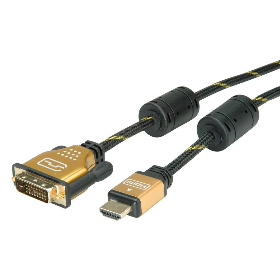 Roline Gold Monitorcable Dvi (24+1) - Hdmi, St St, 1 M