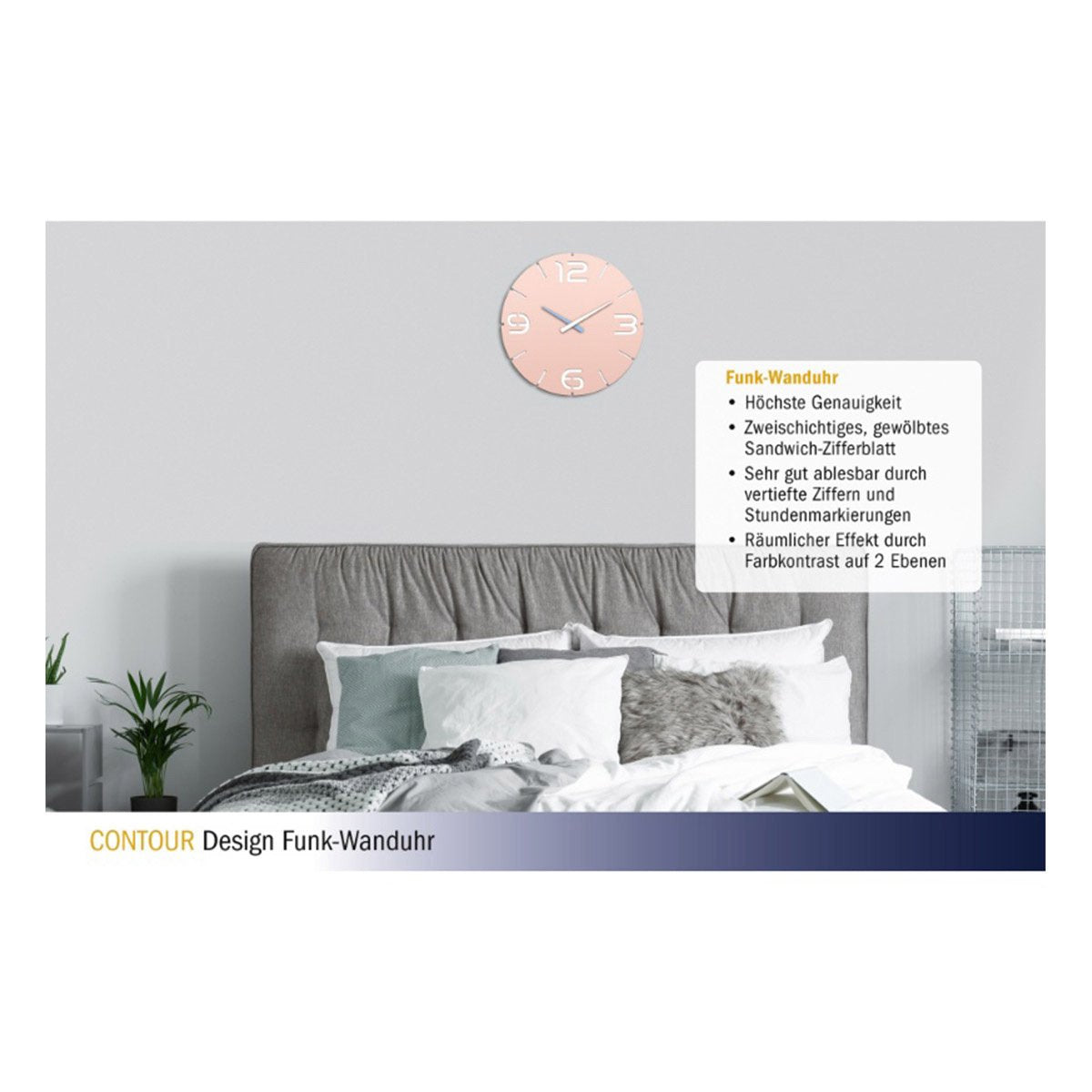Tfa 60.3536.16 Radio Reloj De Pared 35 Cm X 3.5 Rosa
