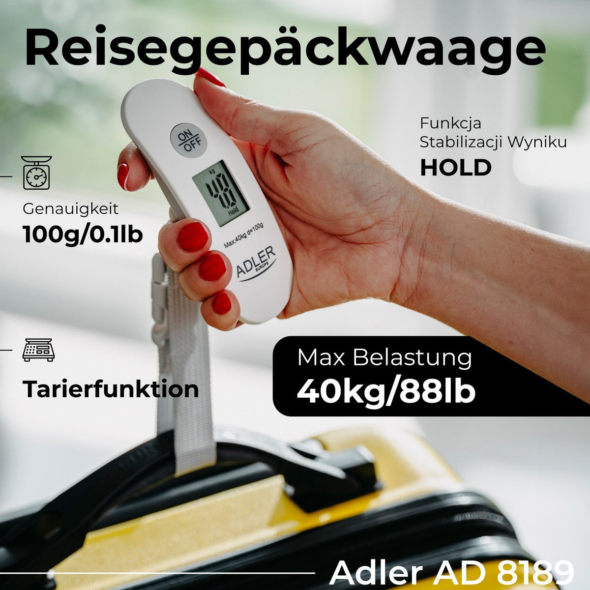 EAN 5905575903747 - Adler AD 8189 báscula de equipaje 40 kg Electrónico imagen 14