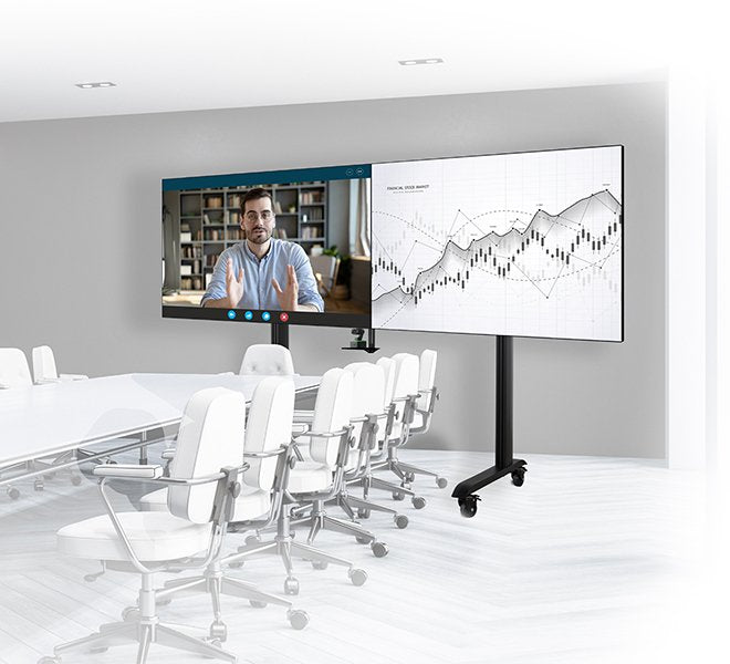 System X - Xxl Twin Screen Vc  Trolley With Webcam Shelf For