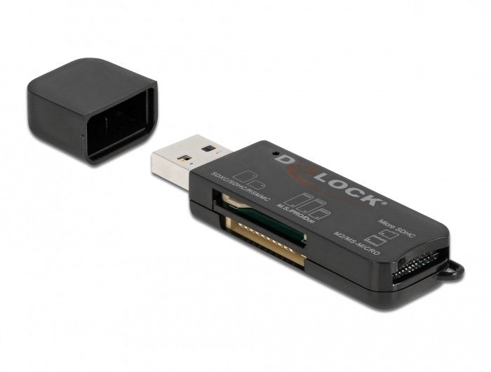 Lector De Tarjetas Usb Delock Superspeed Para Tarjetas De Memoria Sd / Micro Sd / Ms