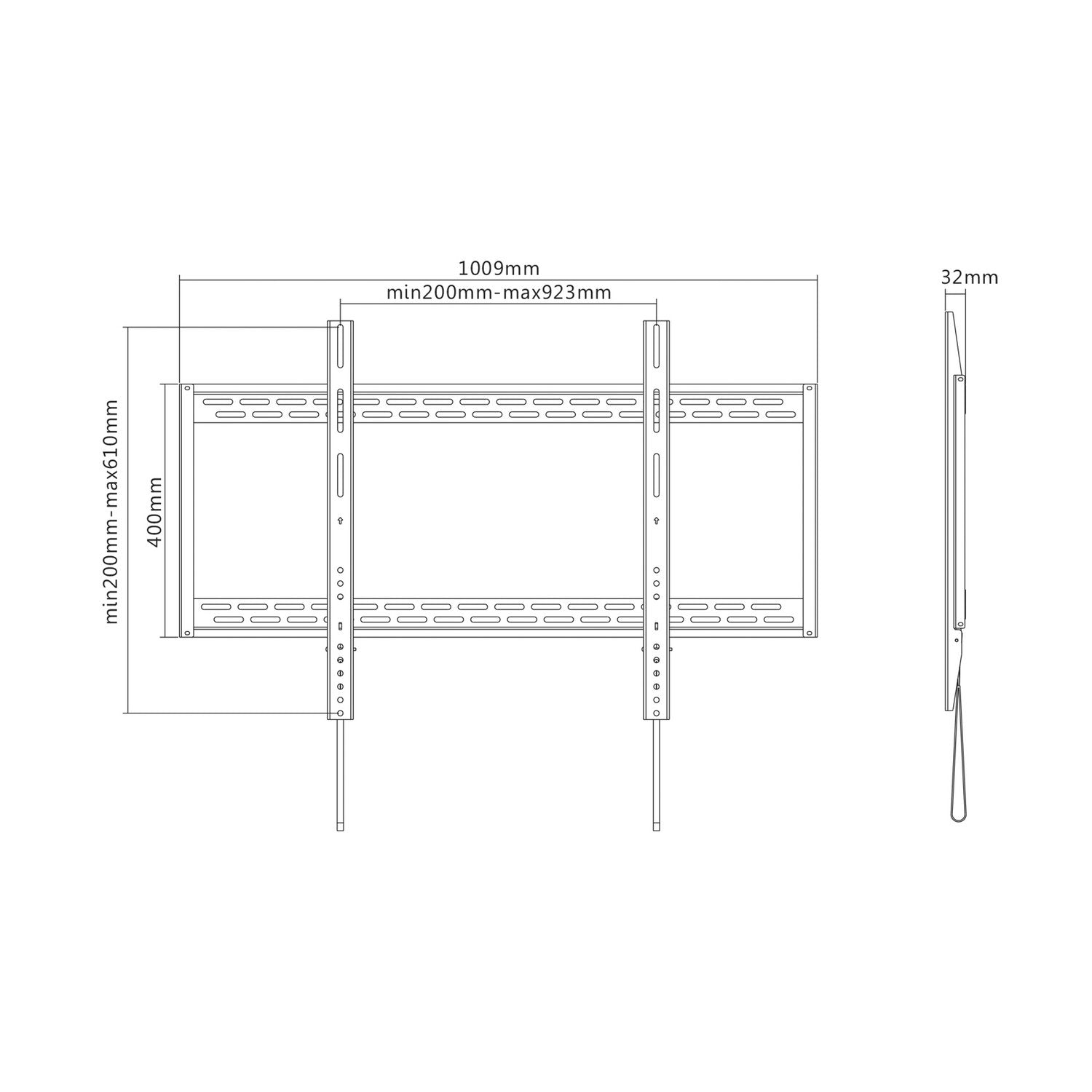 Aisens Soporte Pro Ultra Delgado Para Monitor/Tv 130 Kg De 60-100 - Negro