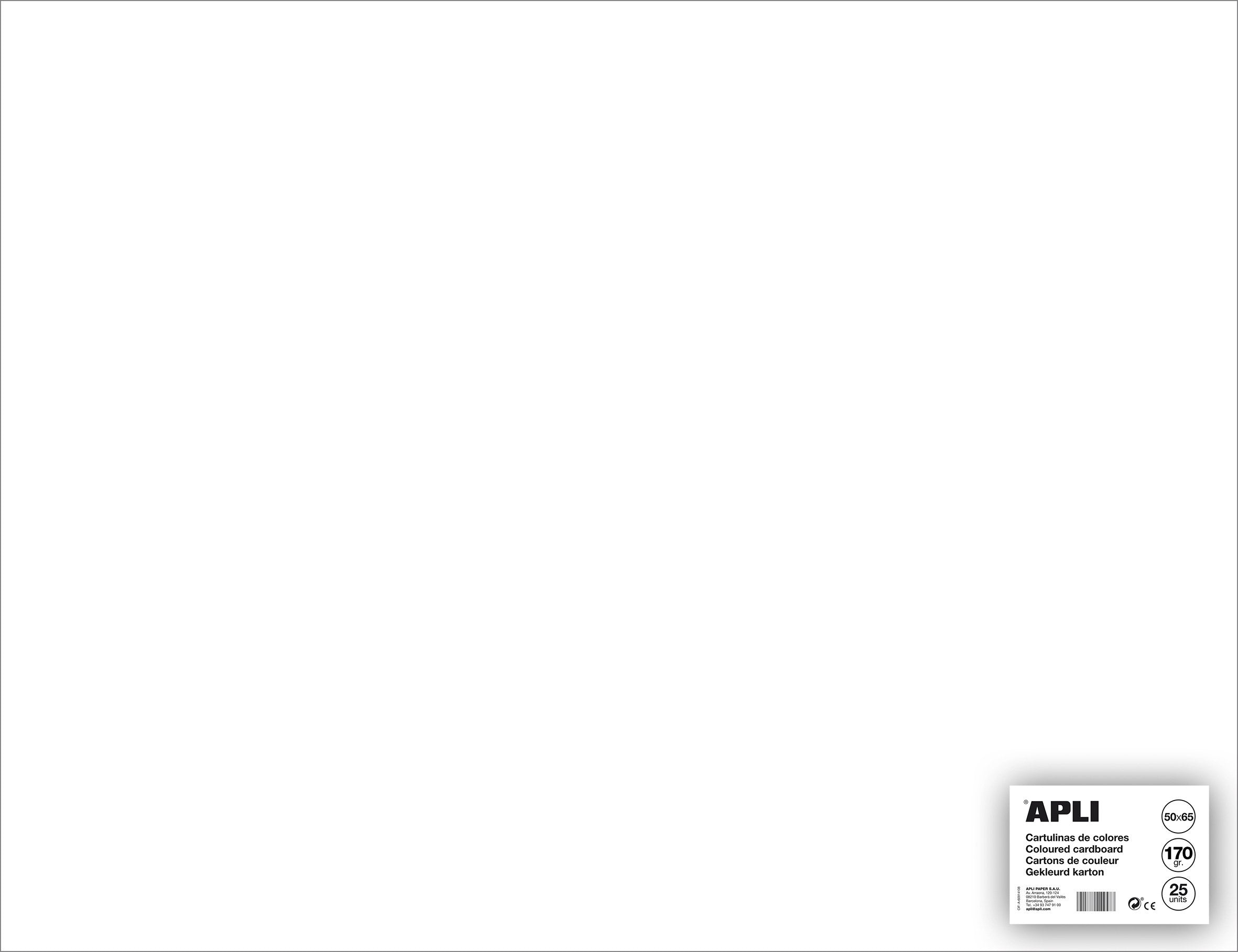 Apli Cartulina 50x65cm 170gr Pack De 25h Blanco
