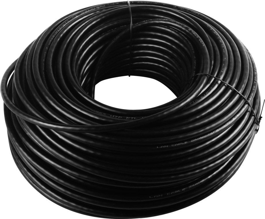 Juego De Cables De Red Para Exteriores Goobay Cat.6, U/Utp Negro, 305 Metros, Incluye Alicates Para Engarzar 94399