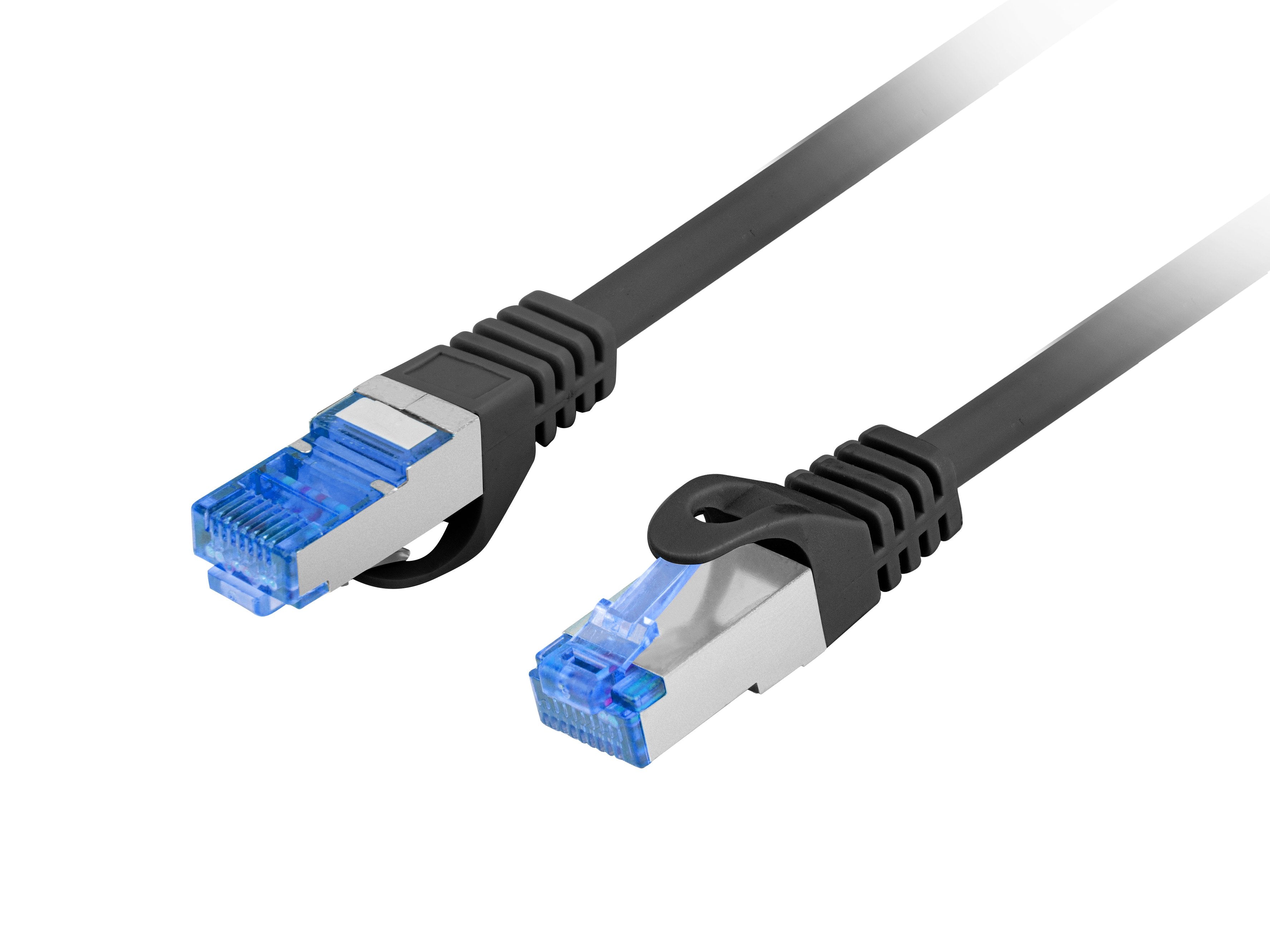 Cable De Red Lanberg Cat.6a S/Ftp Lszh Cca 0.25m Fluke Passed Negro