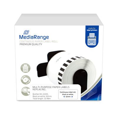 EAN 4260459618157 - MediaRange MRBDK22205 etiqueta de impresora Blanco Etiqueta para impresora no adhesiva imagen 1