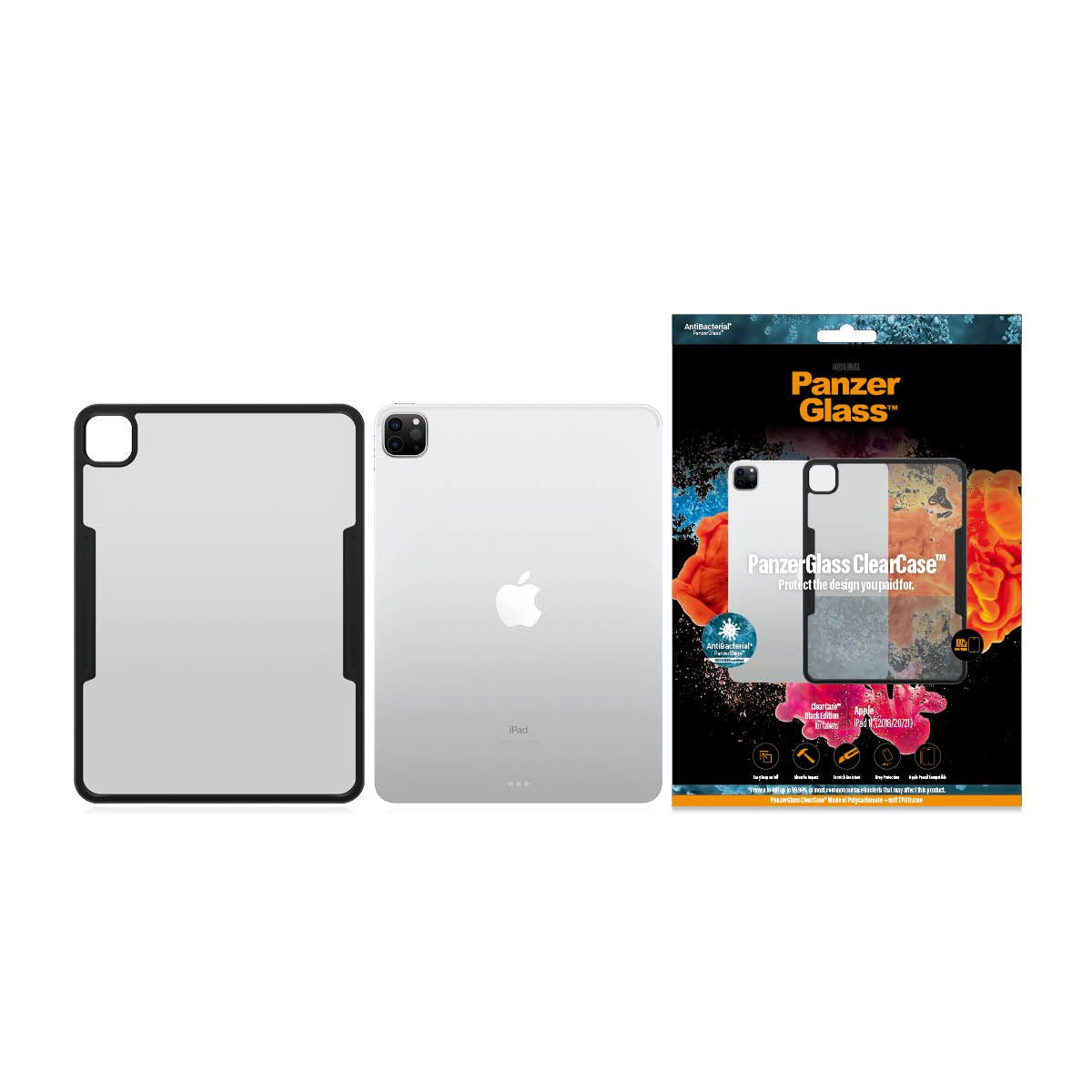 Funda Panzerglass Para Apple Ipad 11 (2018, 2020, 2021) Transparente  Negro