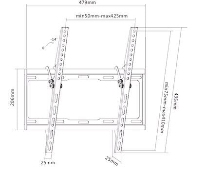 Sunne 32-55-Et Soporte De Pared Para Pantalla Plana 139,7 Cm (55") Negro