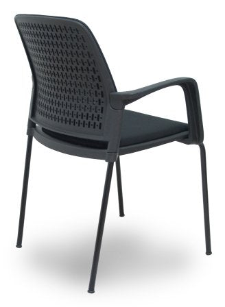 Piqueras Y Crespo Forol Pack 4 Sillas Opti519 Respaldo Malla Negra Asiento Tela Negra