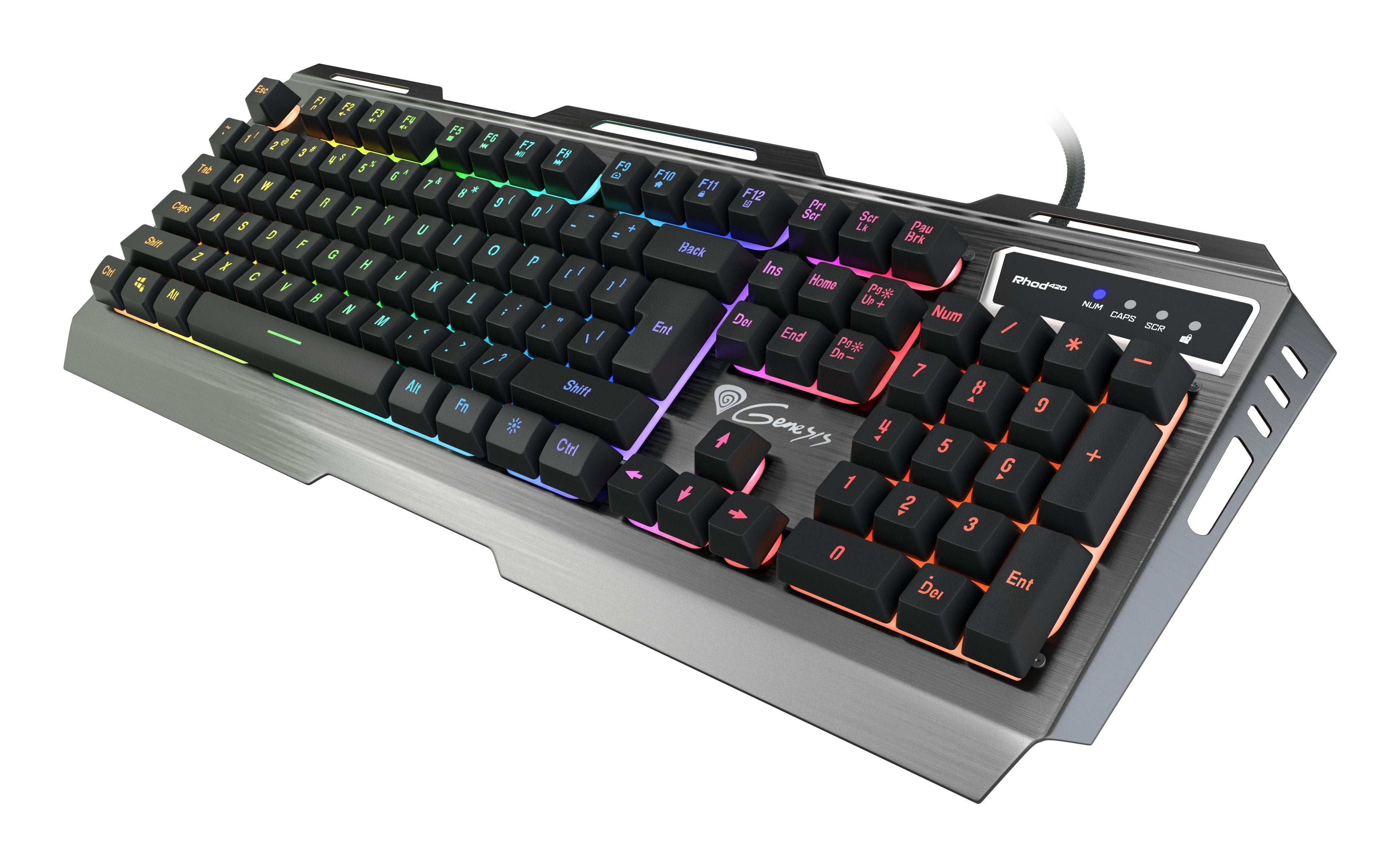 Teclado (Ingles) Genesis Rhod 420 Gaming Rgb Backlight, Usb, Us Layout