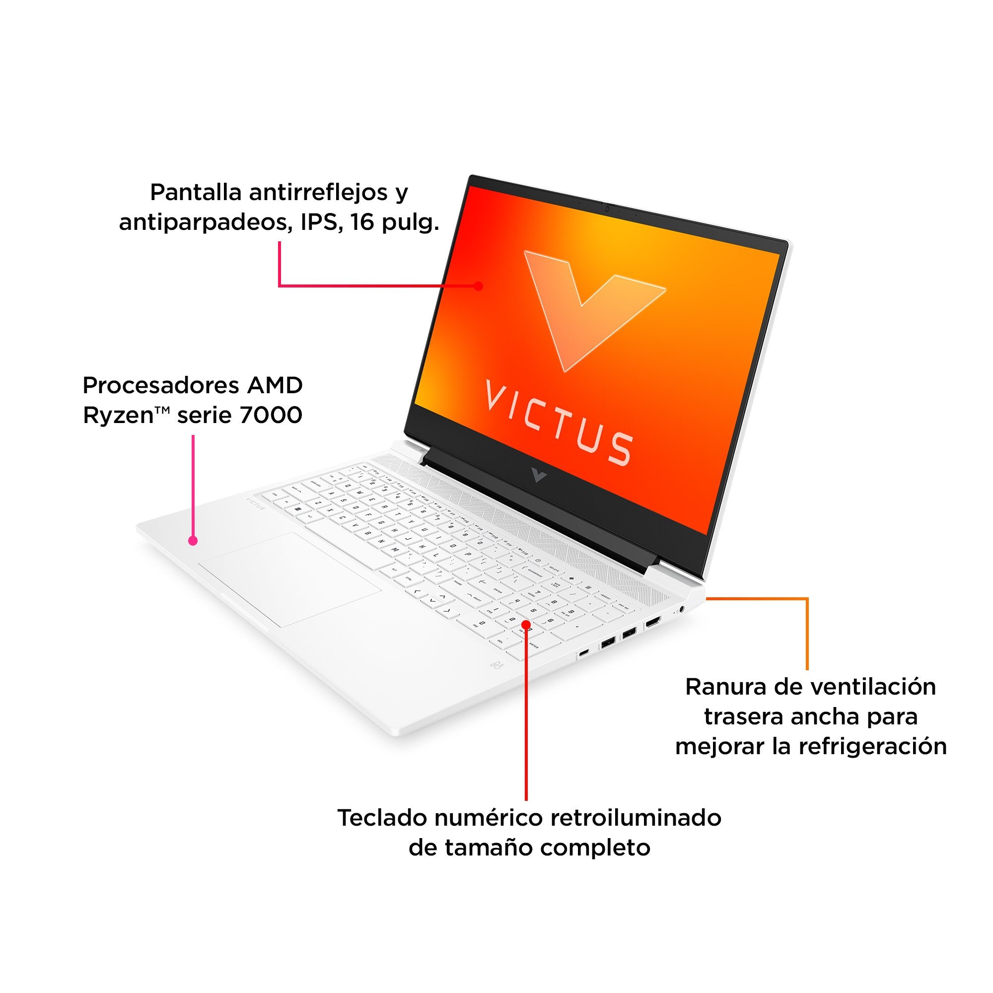EAN 0197497409376 - HP Victus Gaming Victus 16-s0009ns AMD Ryzen™ 7 7840HS Portátil 40,9 cm (16.1") Full HD 16 GB DDR5-SDRAM  imagen 4