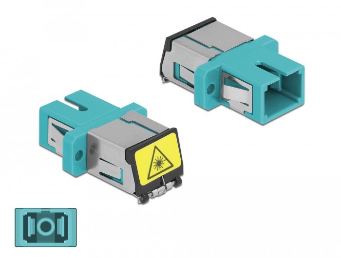 Lwl Kupplung Mit Laserschutzklappe Sc Simplex Buchse Zu Sc Simplex Buchse Multimode Aqua