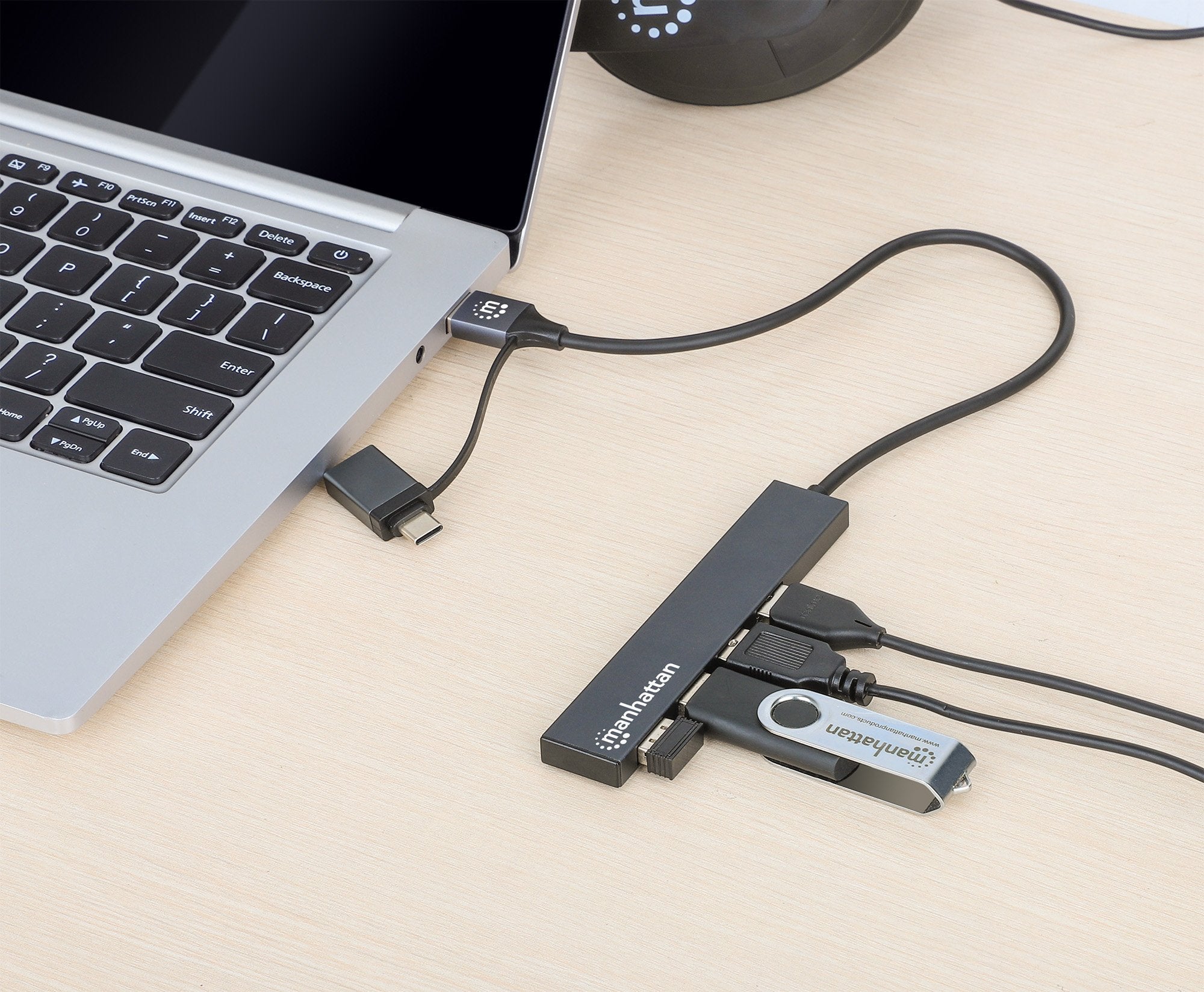 Manhattan Kombo-Hub 4port Usb 3.0 Typ-C Typ-A 4xusb-A Hchse