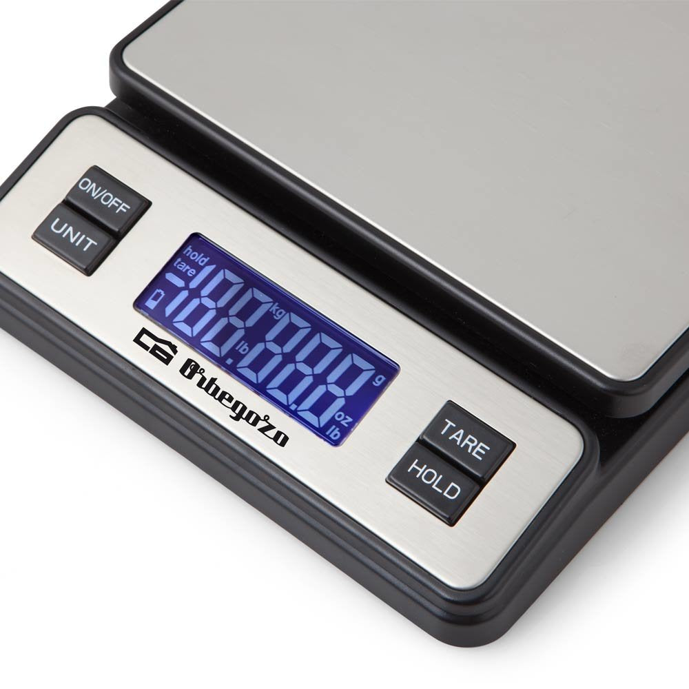 Bascula  Orbegozo Pc 3100 De Cocina Digital - Pantalla Lcd - Capacidad 40kg - Conexion Usb - Funcion Tara - Superficie