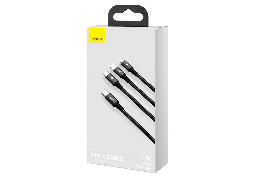 Baseus Rapid Series 3-In-1 Usb Type-C Cable  Pd 20w 1.5m