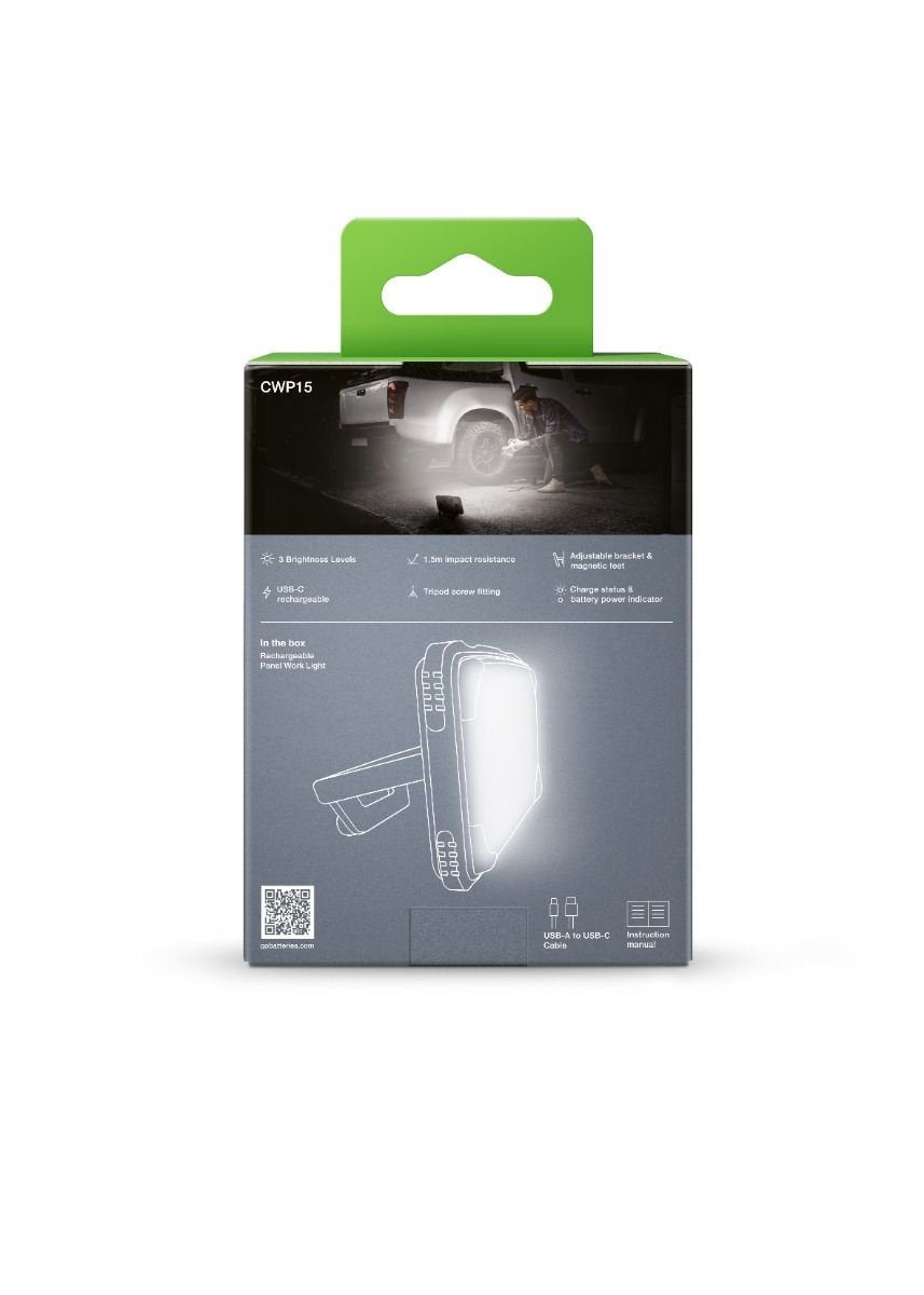Gp Panel Light Working Light 1200 Lumen, Ipx7, Usb-C, 2x18650