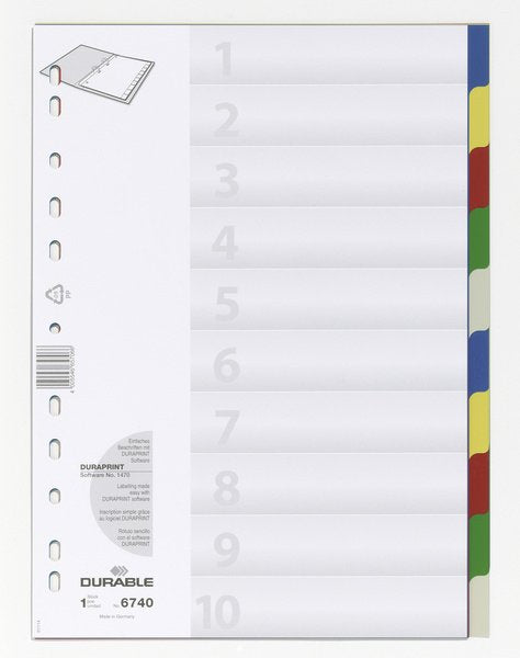 Durable Ordnerregimer Pp Blanko 2x5fbg F 10 Blatt